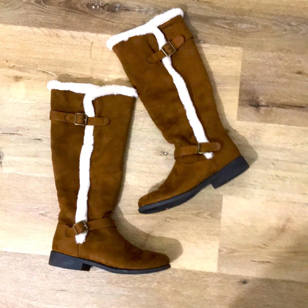 Shearling Lined Over The Knee Boots